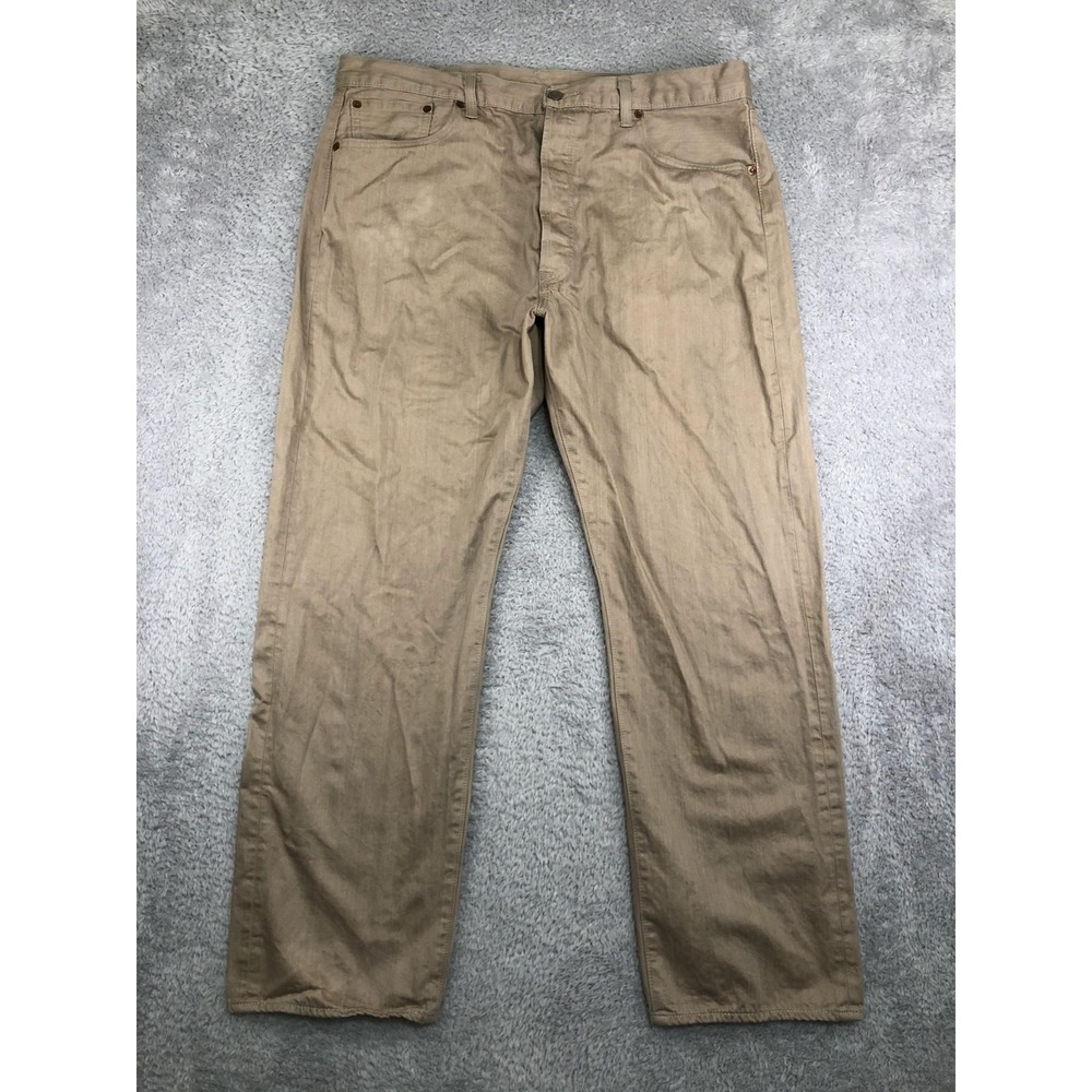 Levis 501 Jeans Mens Size 38x30 (Tag 40x32) Brown Straight *Flaw